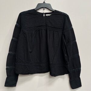 Isabel Marant Etoile Top Women’s Size 42, Black Lace Detail, 100% Cotton, Luxury
